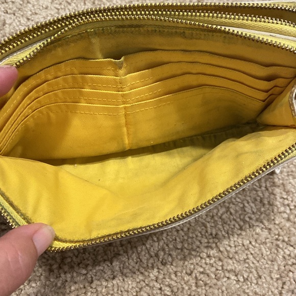 Coach Double Zipper Full Size Wallet F53080, GUC, Yellow - Picture 5 of 10